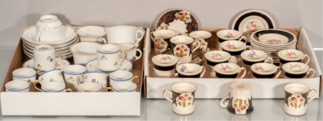 Appraisal: Three partial demitasse sets makers include Limoges and Ambassador Ware