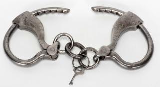 Appraisal: Tower Bottom Key Handcuffs Circa late nineteenth century Plain finish