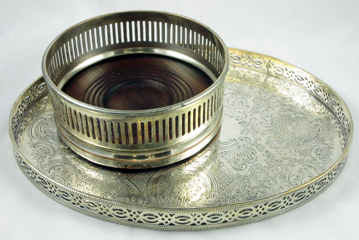 Appraisal: TWO BRITISH SHEFFIELD PLATED DRINKS ACCESSORIES One is a wine