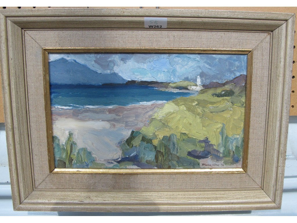 Appraisal: SHEILA MacMILLAN Oil on board 'Turnberry Lighthouse' signed and dated