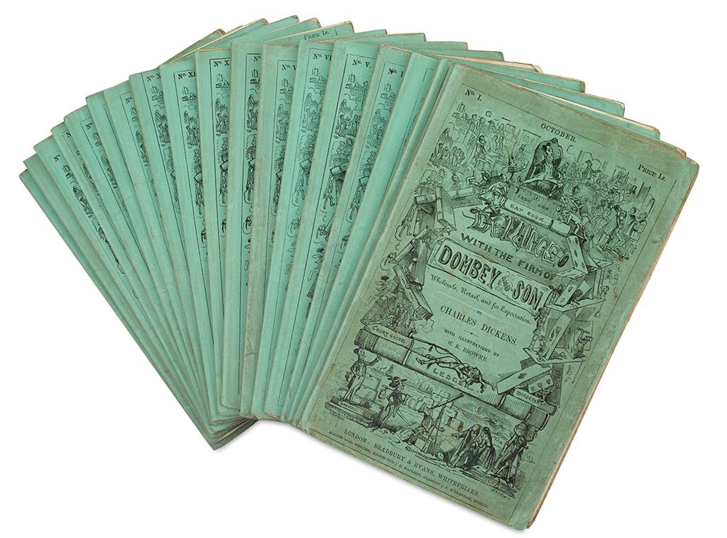 Appraisal: DICKENS CHARLES Dombey and Son parts in Illustrated by Hablot