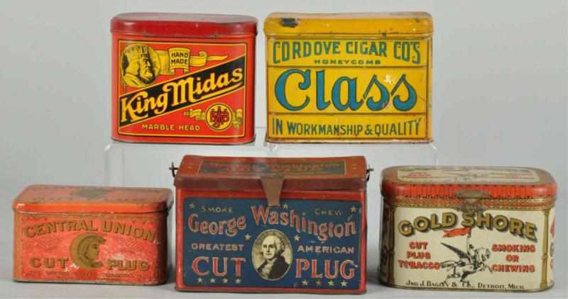 Appraisal: Lot of Tobacco Tins Description Includes Gold Shore Central Union