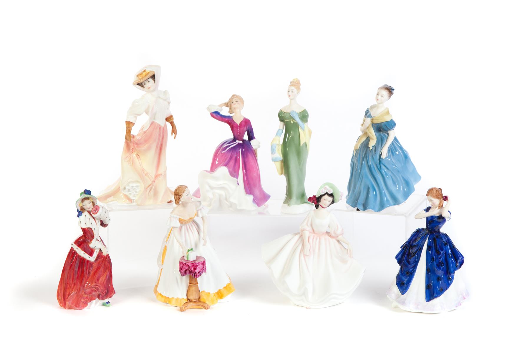 Appraisal: EIGHT ROYAL DOULTON FIGURINES OF LADIES England nd half- th