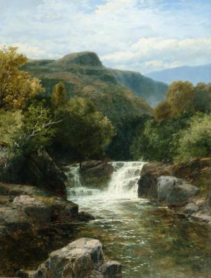 Appraisal: JAMES BURRELL SMITH Waterfall signed and dated x gilt frame