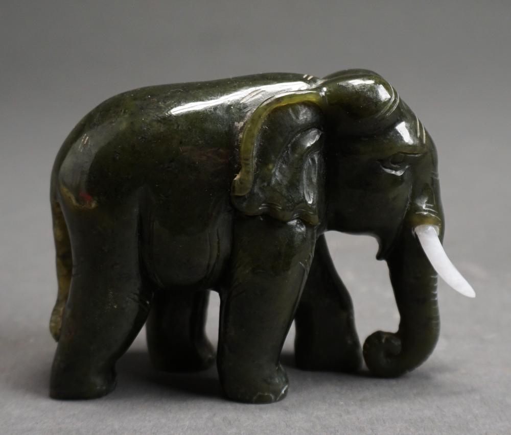 Appraisal: Chinese Carved Hardstone Elephant H in cm