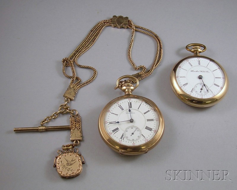 Appraisal: Two Open Face Pocket Watches a Waltham and a Hamilton