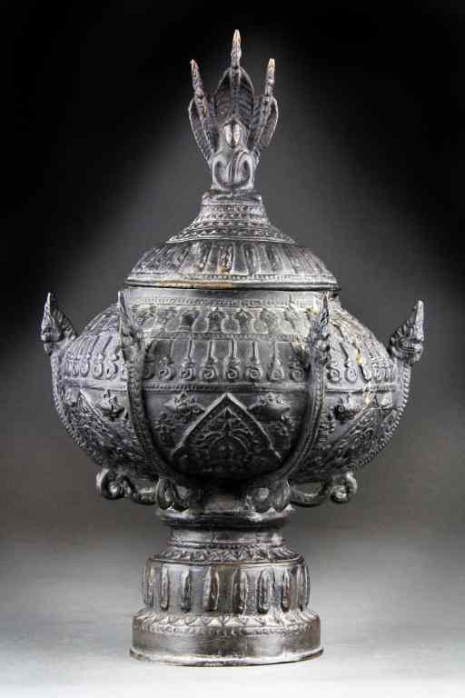 Appraisal: Tibetan Or Burmese Bronze CensorOf somewhat archaic form the body