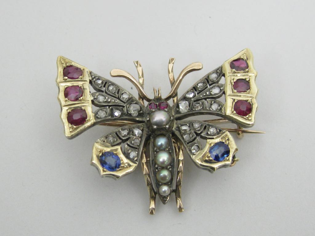 Appraisal: A late th Century Gem-set Butterfly Brooch the body pav