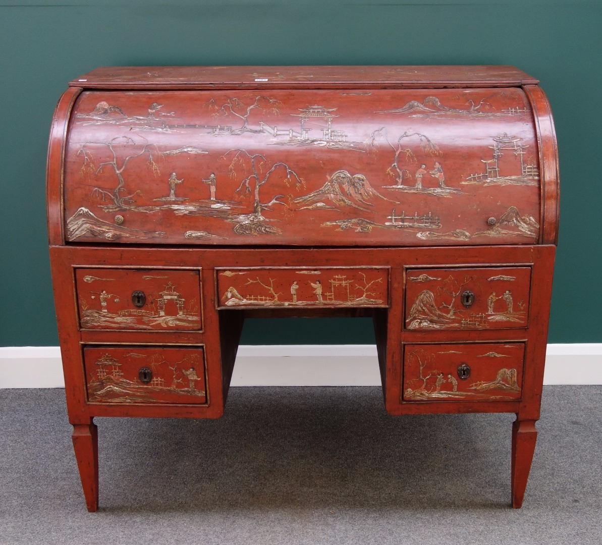 Appraisal: A late th early th century mahogany North Italian scarlet