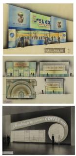 Appraisal: JOHNSON LEYDENFROST Three World's Fair Concept Drawings The Silex Company