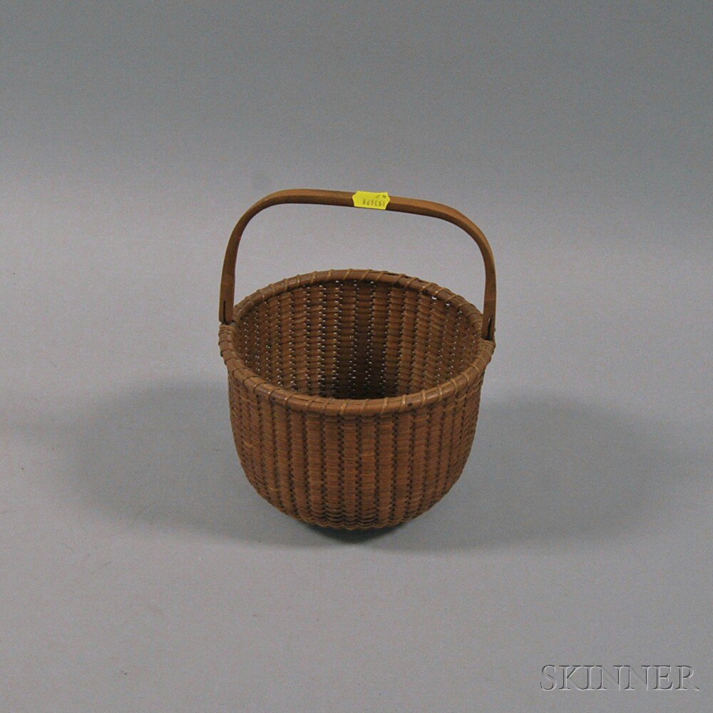 Appraisal: Round Nantucket Basket Sherman P Boyer Nantucket Massachusetts th century