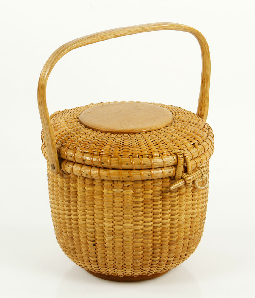 Appraisal: - Nantucket Pocketbook Basket Nantucket pocketbook basket signed by Jose