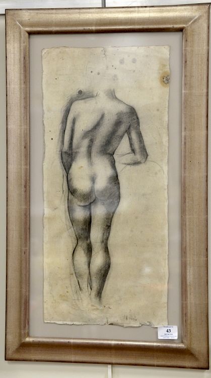 Appraisal: Pencil sketch of a nude woman unsigned th th century