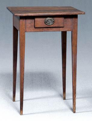 Appraisal: Federal cherry one drawer table cherry with poplar secondary dovetailed