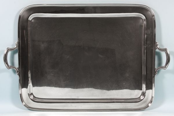 Appraisal: Tiffany Co sterling silver rectangular tray across handles x marked