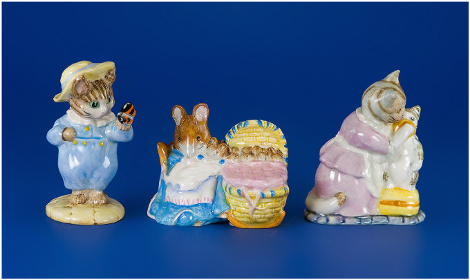 Appraisal: Beswick Beatrix Potter Figures Hunca Munca Tom Kitten Butterfly Tabitha