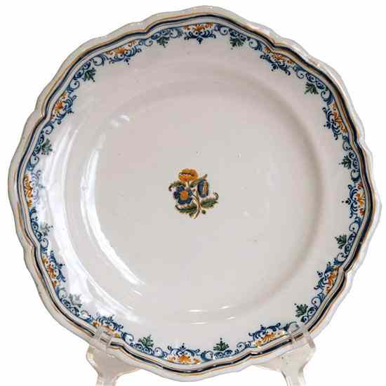 Appraisal: A French Ol rys and Laugier Faience Pottery Plate circa