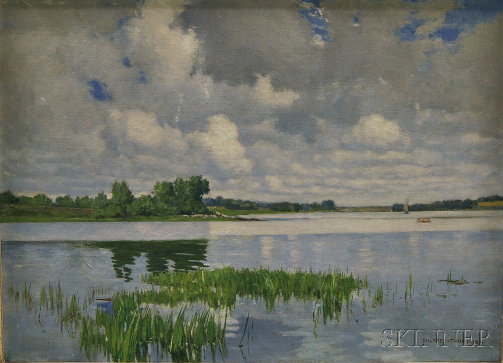 Appraisal: Wilfred Thompson British th th Century Marsh and Sky View