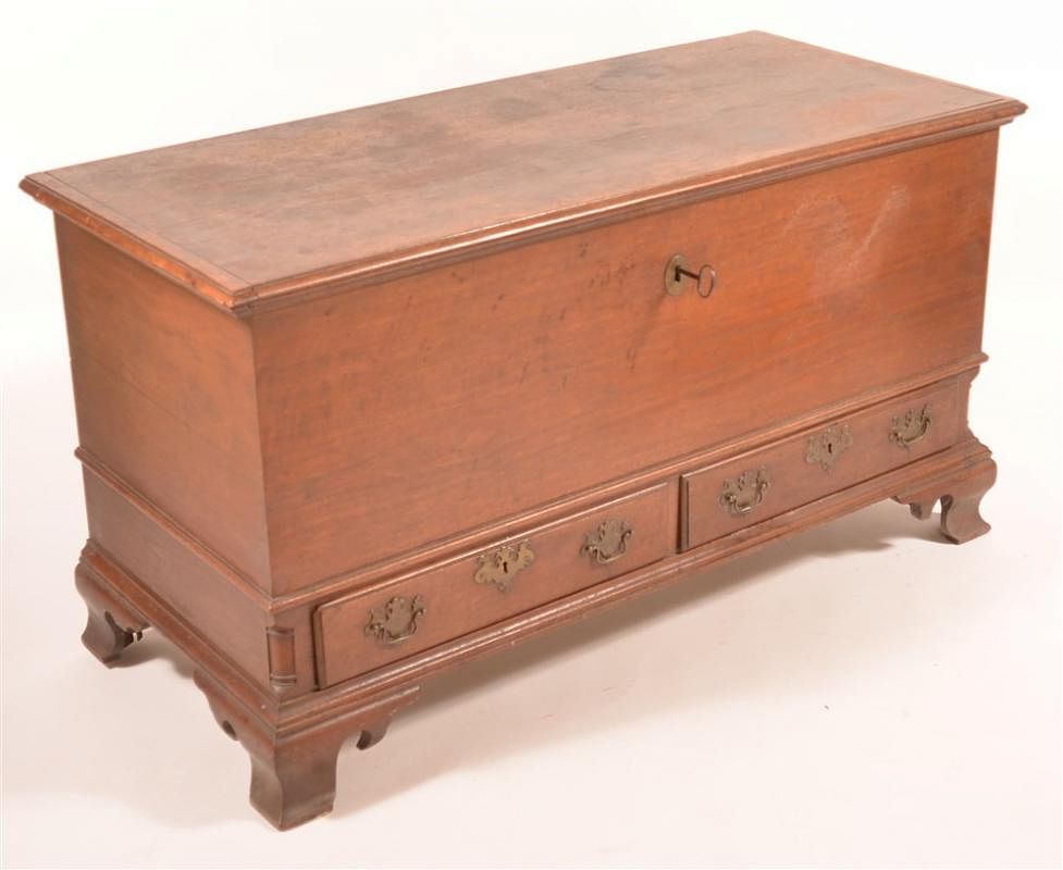 Appraisal: th C PA Chippendale Walut Dower Chest th C PA