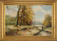 Appraisal: BERGSMA Flemish Early th Century THE WOODEN BRIDGE Oil on