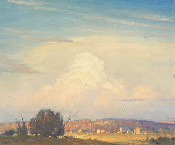 Appraisal: Clouds Over Holicong oil on canvas board x sight SLR