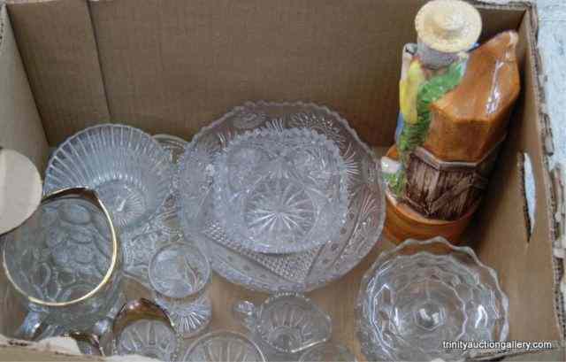 Appraisal: Box of Vintage Pressed Glass Household Use ItemsThis is for