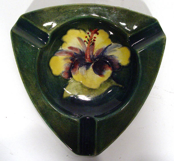 Appraisal: Moorcroft Pottery octagonal ashtray handpainted and tubelined with Acqualegia pattern