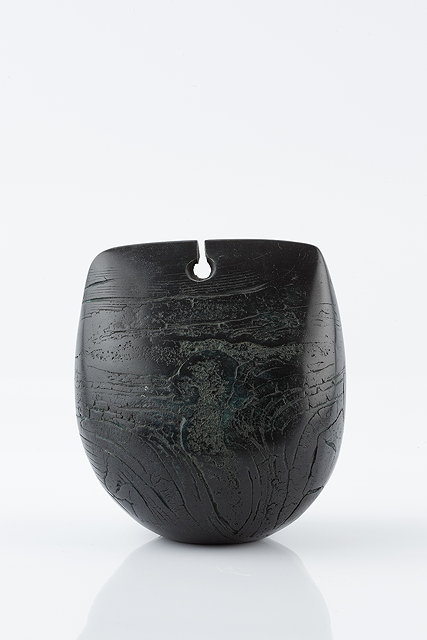 Appraisal: Peter Hayes British b Raku Keyhole Black Bowsigned cm high