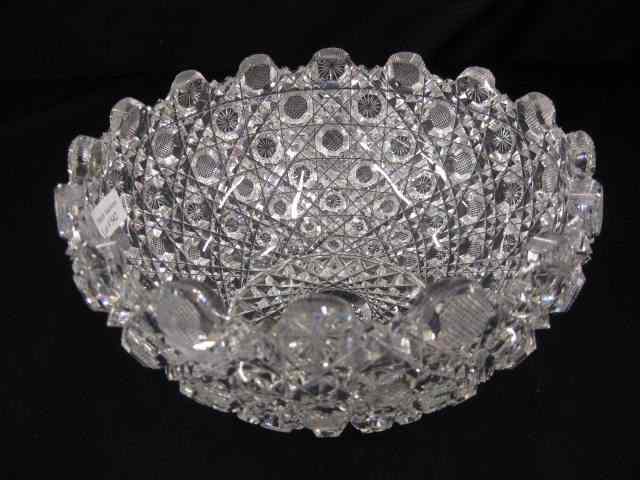 Appraisal: Cut Glass Bowl Harvard pattern brilliant period unusual rim deep