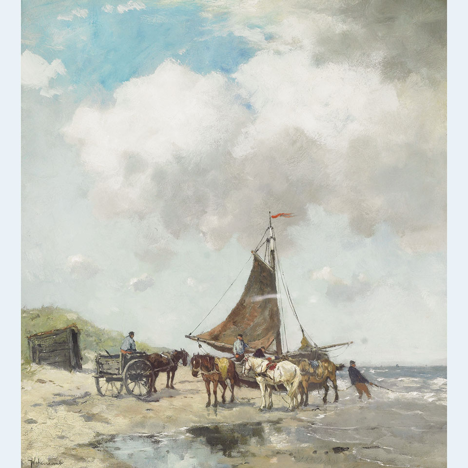 Appraisal: Johan Frederik Cornelis Scherrewitz - Dutch SHELLFISHERS ON THE BEACH