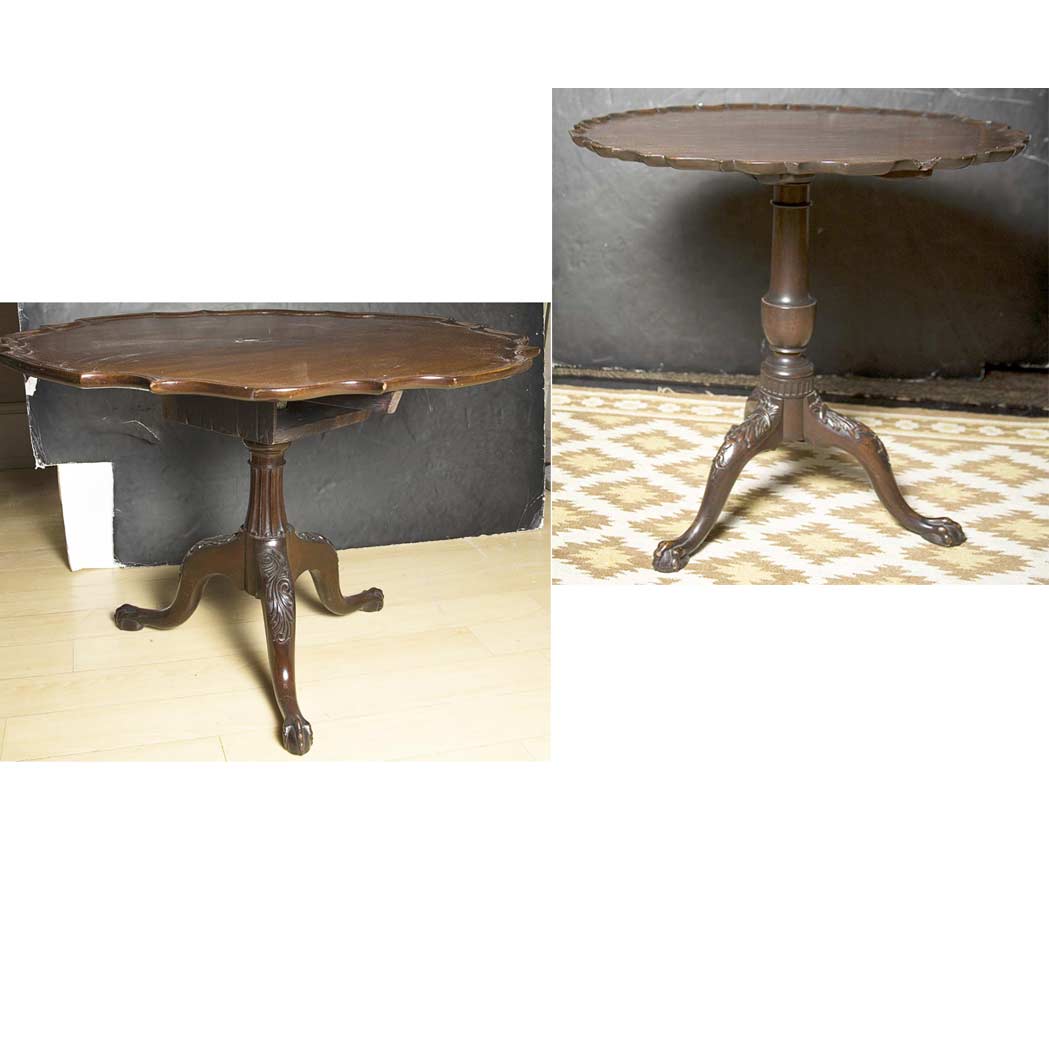 Appraisal: Two Georgian Style Piecrust Top Mahogany Tables