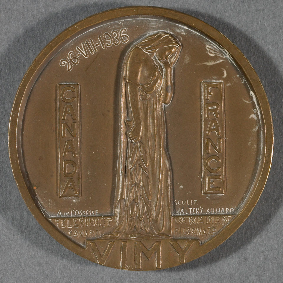 Appraisal: Canadian War Memorial on Vimy Ridge Bronze Medal Commemorating the