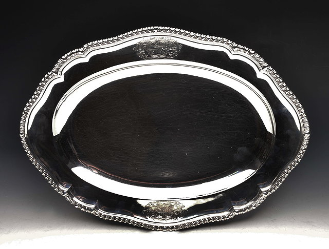 Appraisal: A GEORGE III SILVER MEAT PLATTER by Sebastian James Crespell