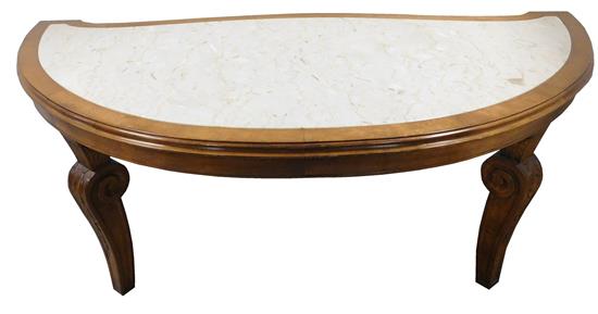 Appraisal: Pagano and Son NYC coffee table demilune with inset stone