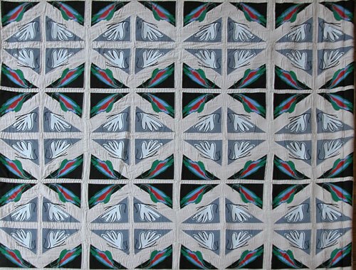 Appraisal: Untitled Screenprinted Quilt circa Silkscreen on fabric Hallam Deborah J