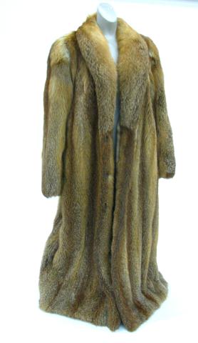 Appraisal: Full Length Fox Coat '' shoulder to shoulder '' bottom