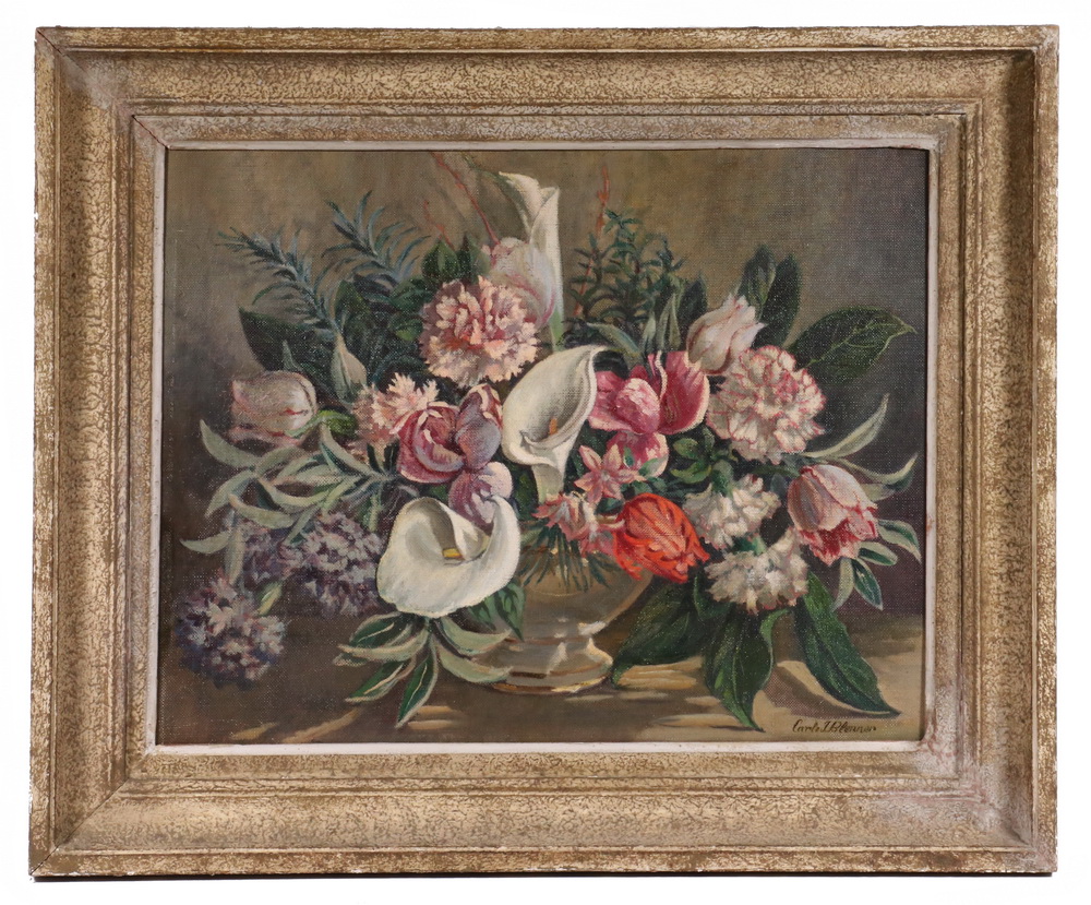 Appraisal: CARLE JOHN BLENNER NY CT - Floral Still Life oil