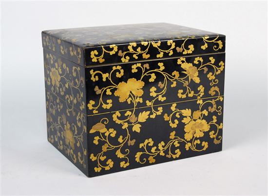 Appraisal: JAPANESE LACQUER TWO TIER FOOD STORAGE BOX height inches width