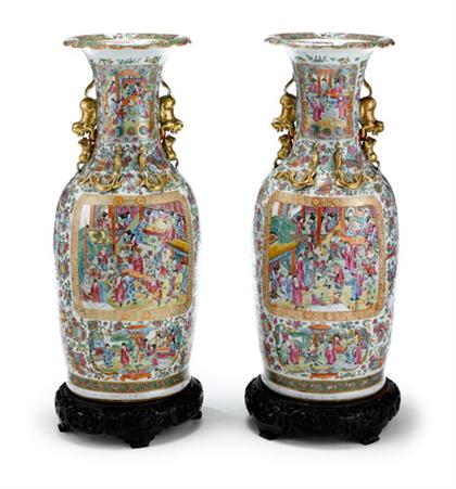 Appraisal: Large and fine pair of Chinese export rose medallion vases