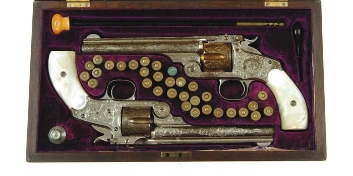 Appraisal: VERY RARE PRESENTATION PAIR OF CASED ENGRAVED SMITH WESSON NEW