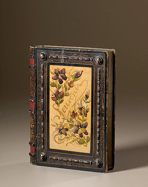 Appraisal: DECORATED SOUVENIR BOOK BOX late th century Decorated book box