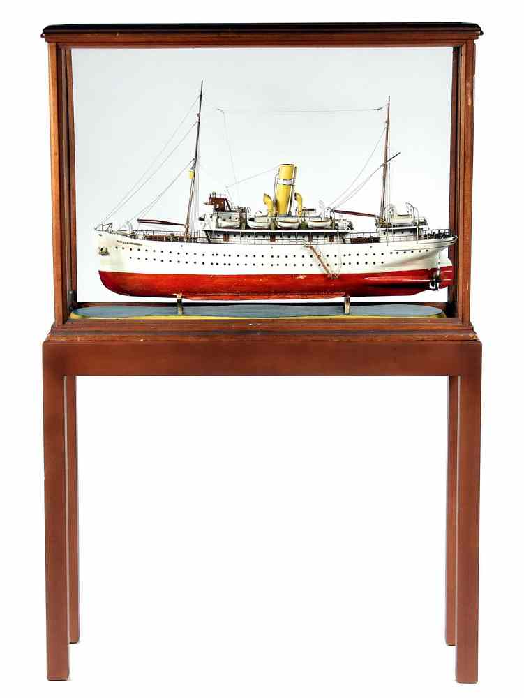 Appraisal: CASED SHIP MODEL - 's Single Stack Tramp Steamer 'Remembrance'