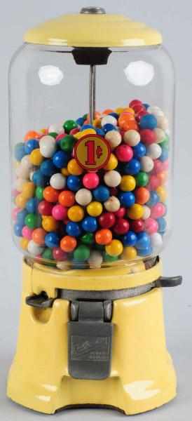 Appraisal: Yellow Northwestern -Cent Gum Ball Machine Circa s Working Includes