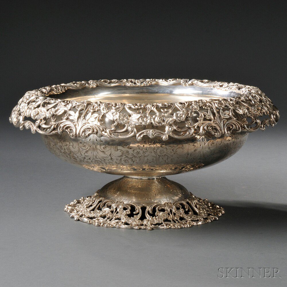 Appraisal: Sterling Silver Punch Bowl th century J E Caldwell Co