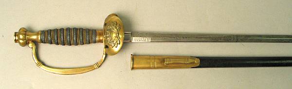 Appraisal: A Bavarian Postal Service sword by Christian Bloch Narrow inch