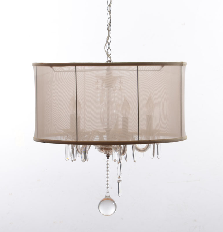 Appraisal: Modern George III Style Faceted Glass and Crystal Five-Light Chandelier