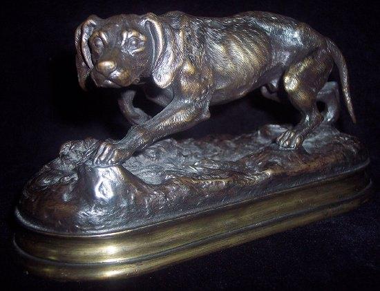 Appraisal: A bronze model of a gundog after P J M