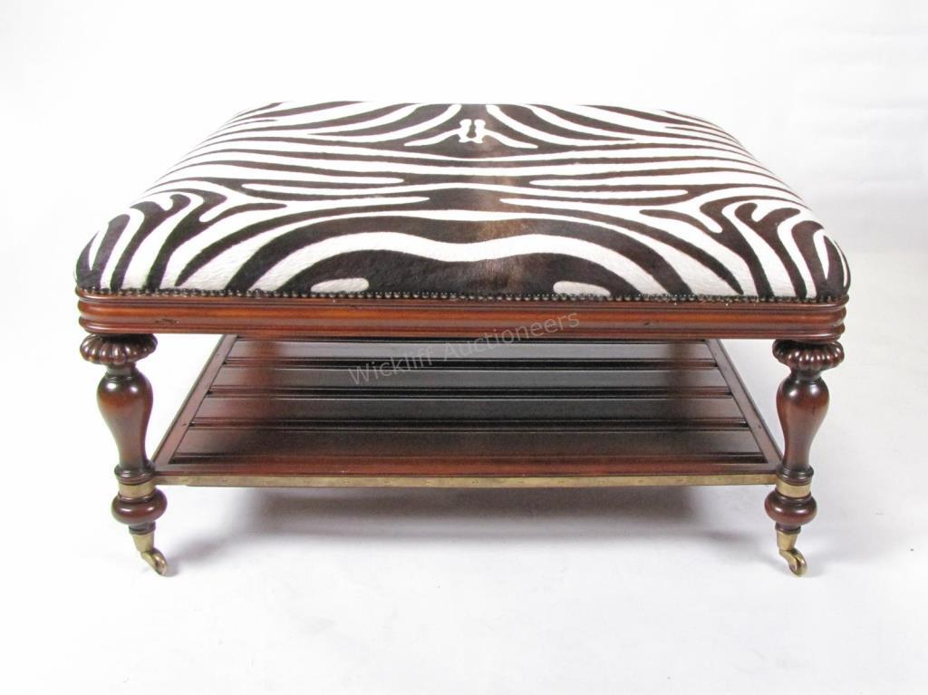 Appraisal: A decorator hassock by Maitland Smith with Zebra print upholstery