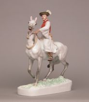 Appraisal: Herend Horseman Hungary mid- th Century Hand painted porcelain figurine