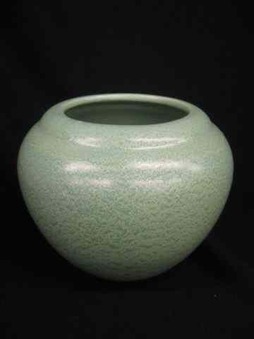 Appraisal: Arts Crafts Pottery Vase green textured ''frogskin'' style glaze ''